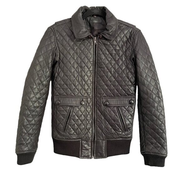 Corpus Black Lambskin Quilted Leather Jacket - S 🇨🇳